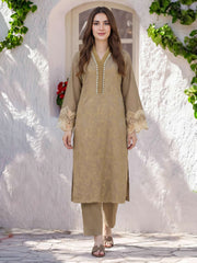 2 Piece Silk Suit- Embroidered (Pret)