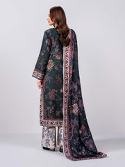 3 Piece Slub Khaddar Suit- Embroidered (Pret)