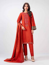 3 Piece Slub Khaddar Suit- Embroidered (Pret)