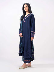 3 Piece Slub Khaddar Suit- Embroidered (Pret)