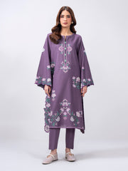 2 Piece Slub Khaddar Suit- Embroidered (Pret)