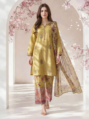 3 Piece Dobby Suit- Embroidered (Pret)