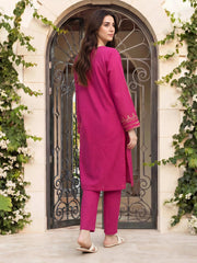 2 Piece Lawn Slub Suit- Embroidered (Pret)