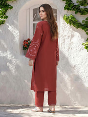 2 Piece Lawn Slub Suit- Embroidered (Pret)