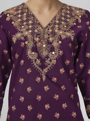 3 Piece Lawn Slub Suit- Embroidered (Pret)
