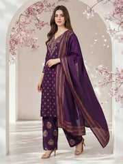 3 Piece Lawn Slub Suit- Embroidered (Pret)