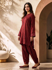 2 Piece Silk Suit- Embroidered (Pret)