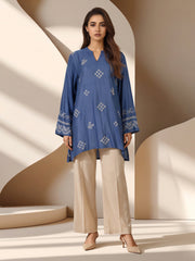 Self Jacquard Kurti- Embroidered (Pret)