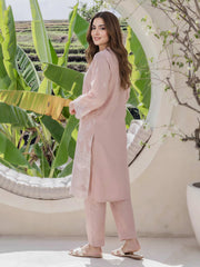 2 Piece Self Jacquard Suit- Embroidered (Pret)
