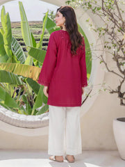 Self Jacquard Kurti- Embroidered (Pret)