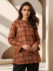 Jacquard Yarn Dyed Kurti- Embroidered (Pret)