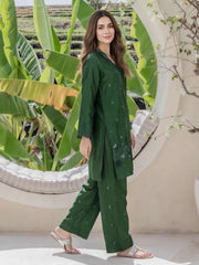 2 Piece Self Jacquard Suit- Embroidered (Pret)