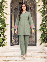 2 Piece Dobby Suit- Embroidered (Pret)