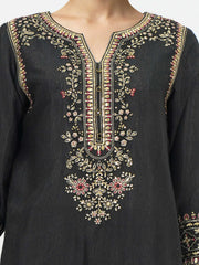 2 Piece Viscose Glitter Suit- Embroidered (Pret)