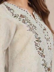 2 Piece Lawn Slub Suit- Embroidered (Pret)