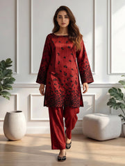 2 Piece Silk Suit- Embroidered (Pret)