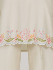 2 Piece Satin Suit- Embroidered (Pret)