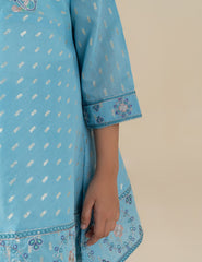 2 PIECE EMBROIDERED PEPLUM SUIT