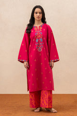 2 PIECE EMBROIDERED SLUB SUIT (PRET)