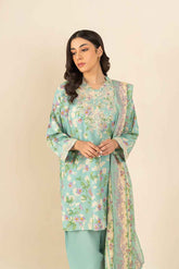 3 PIECE EMBROIDERED LAWN SUIT (PRET)