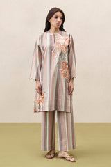 2 PIECE EMBROIDERED YARN DYED SUIT (PRET)
