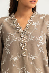 Blended Embroidered Shirt And Dyed Shalwar