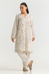 Blended Printed Shirt With Embroidered And Dyed Trouser