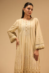 Cambric Block Printed Co-Ord Set With Embroidered