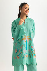 Cambric Embroidered Co-Ord Set