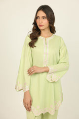 Cambric Embroidered Co-Ord Set