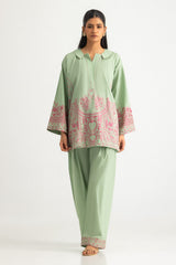 Cambric Embroidered Co-Ord Set