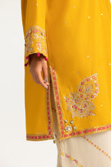 Cambric Embroidered Shirt And Block Printed Trouser