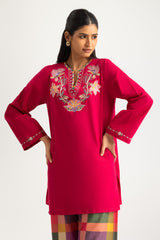 Cambric Embroidered Shirt And Printed Trouser
