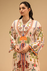 Cambric Printed Co-Ord Set With Embroidered