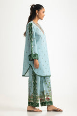 Cambric Printed Co-Ord Set With Embroidered
