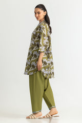 Cambric Printed Co-Ord Set With Embroidered