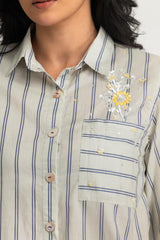 Cambric Printed Embellished Shirt