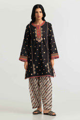 Cambric Printed Shirt And Trouser With Embroidered