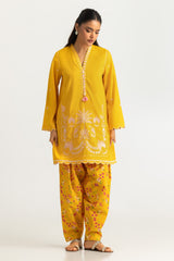Cotton Bana Dora Embroidered Shirt And Printed Shalwar