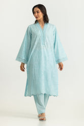 Cotton Embroidered Shirt And Dyed Shalwar