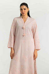 Cotton Embroidered Shirt And Dyed Trouser