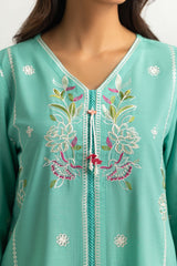 Cotton Viscose Slub Embroidered Co-Ord Set