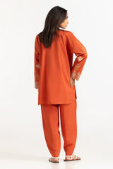 Cotton Viscose Slub Embroidered Co-Ord Set