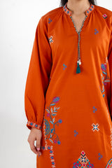 Cotton Viscose Slub Embroidered Co-Ord Set