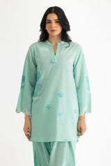 Cotton Viscose Slub Embroidered Co-Ord Set