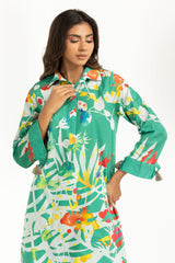 Cross Slub Printed Co-Ord Set