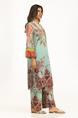 Cross Slub Printed Co-Ord Set