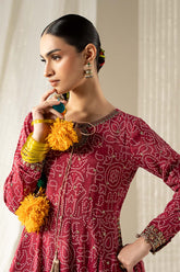 3 Piece Embroidered Raw Silk Suit