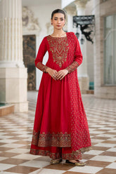 3 Piece Embroidered Dobby Lawn Suit - Effortless Elegance