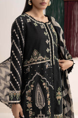 3 Piece Embroidered Dobby Lawn Suit